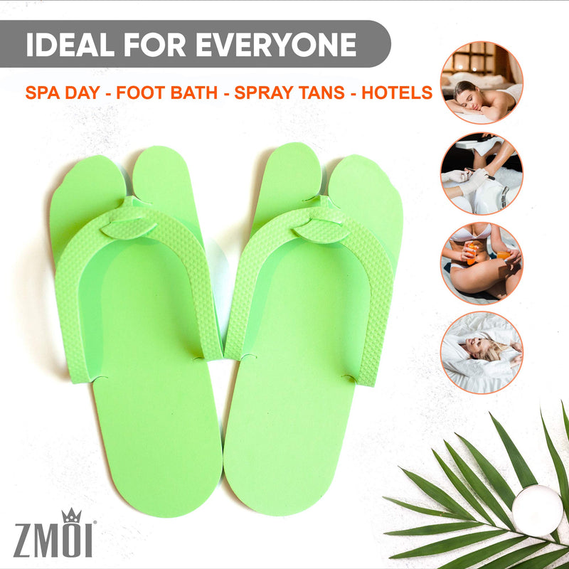 [Australia] - Pedicure Slippers – EVA Foam 12 Pairs – One Size Fits All Disposable Anti-Slip Flip Flops for Pedicure – Comfortable and Safe – 4 Fun Colors – Ideal for Spa, Nail Salon 