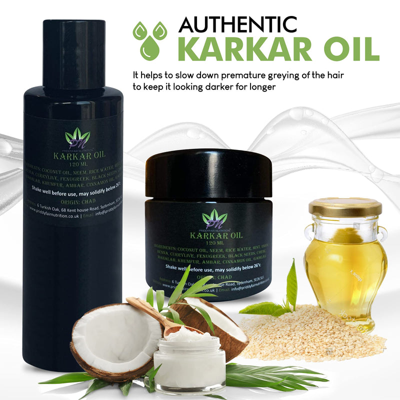 [Australia] - Authentic Karkar Oil 120 ml Traditionally made from Chad for Chebe Powder | Skin & Safe for All hair types - Straight | Wavy | Curly, Kinky, Thinning, Dry & Damage hair by Priddyfair Nutrition 