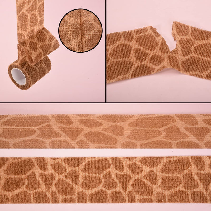 [Australia] - 6 Rolls Pet Vet Wrap Self Adhesive Cohesive Bandage Paw Leopard Print Non-Woven Elastic Breathable Injury Wrap Tape for Wrist, Ankle Sprains & Swelling 