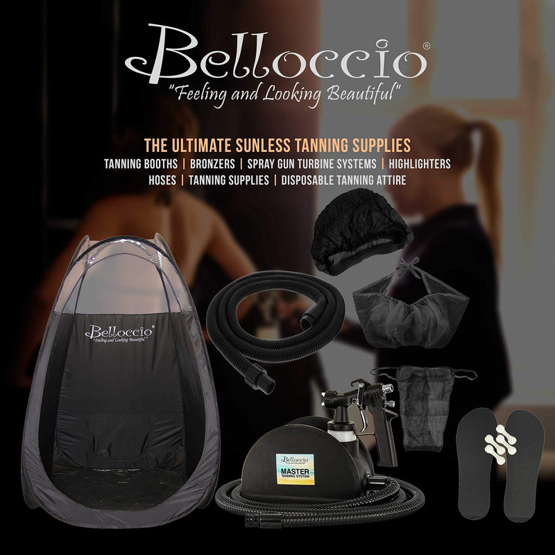 [Australia] - Belloccio Simple Tan Pint Bottle of Professional Salon Sunless Tanning Solution with 8% DHA and Dark Bronzer Color Guide 