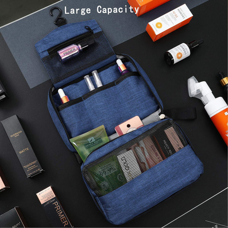 [Australia] - WeTest Perfect Travel Toiletry Bag - Hanging Travel Dopp Kit Waterproof Organizer Bag (Dark Blue) 