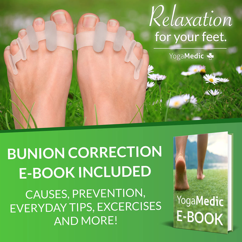 [Australia] - YogaMedic® Toe Separators for Overlapping Toes [6Pcs] to Relax Toes, Improved Gel Silicone, 0% BPA, One-Size, Spreader 