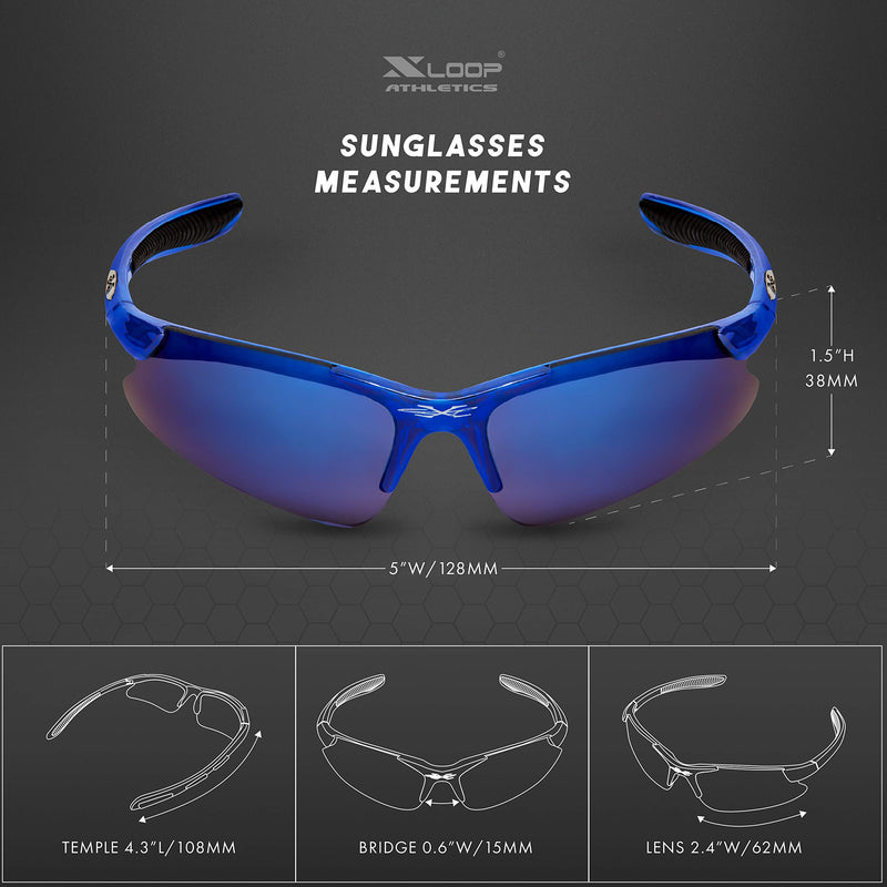 [Australia] - Kids Sports Sunglasses for Boys Girls Children Age 3-10 Baseball Cycling Softball UV400 Glasses Blue | Blue Mirror 