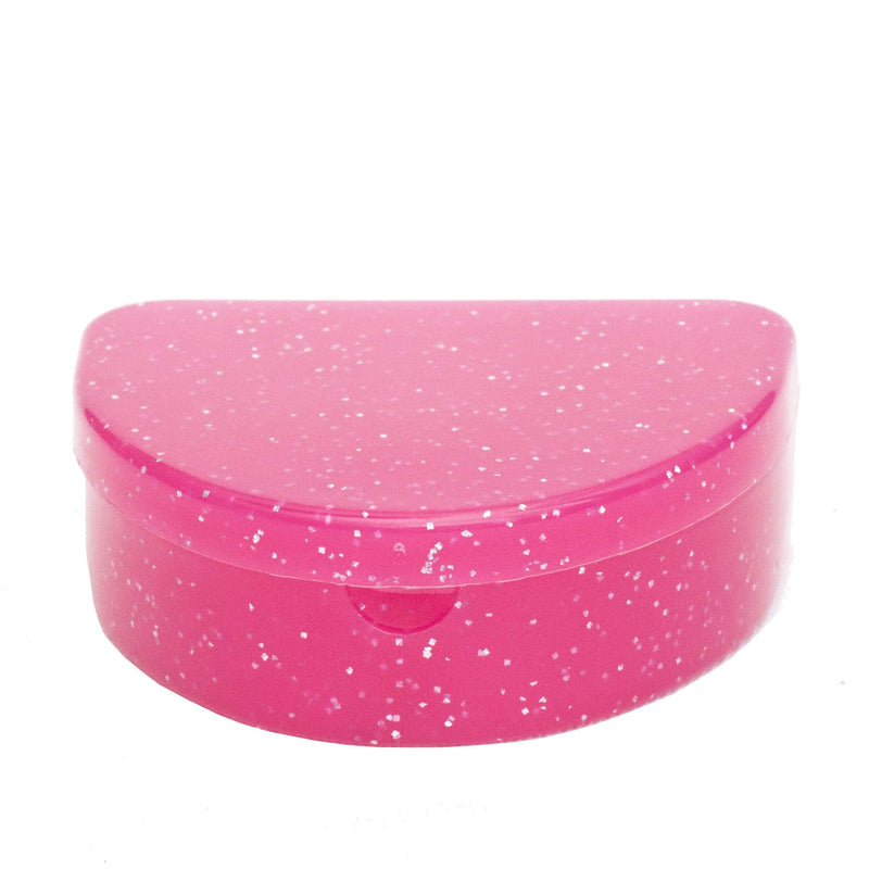 [Australia] - Slim Orthodontic Dental Case - Colour & Glitter Choices for Retainers, Bleaching Trays, Dentures & More (Glitter Pink) Glitter Pink 