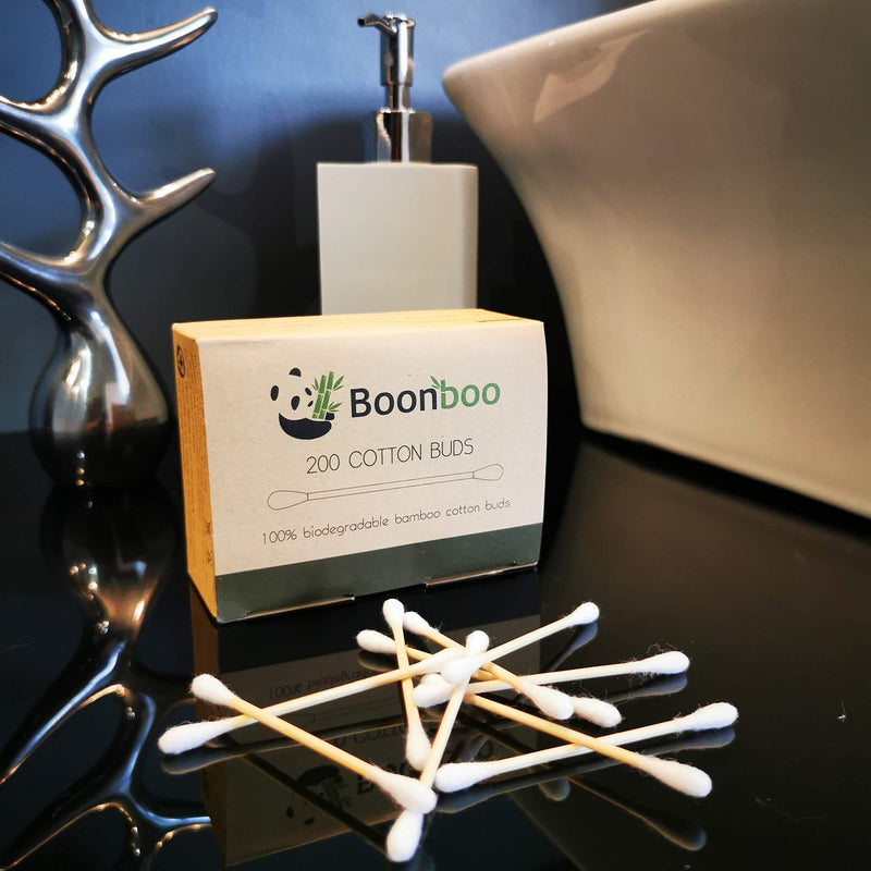 [Australia] - Boonboo Cotton Swabs | 200 Bamboo Cotton Buds | Plastic-Free | Sustainable & Biodegradable 