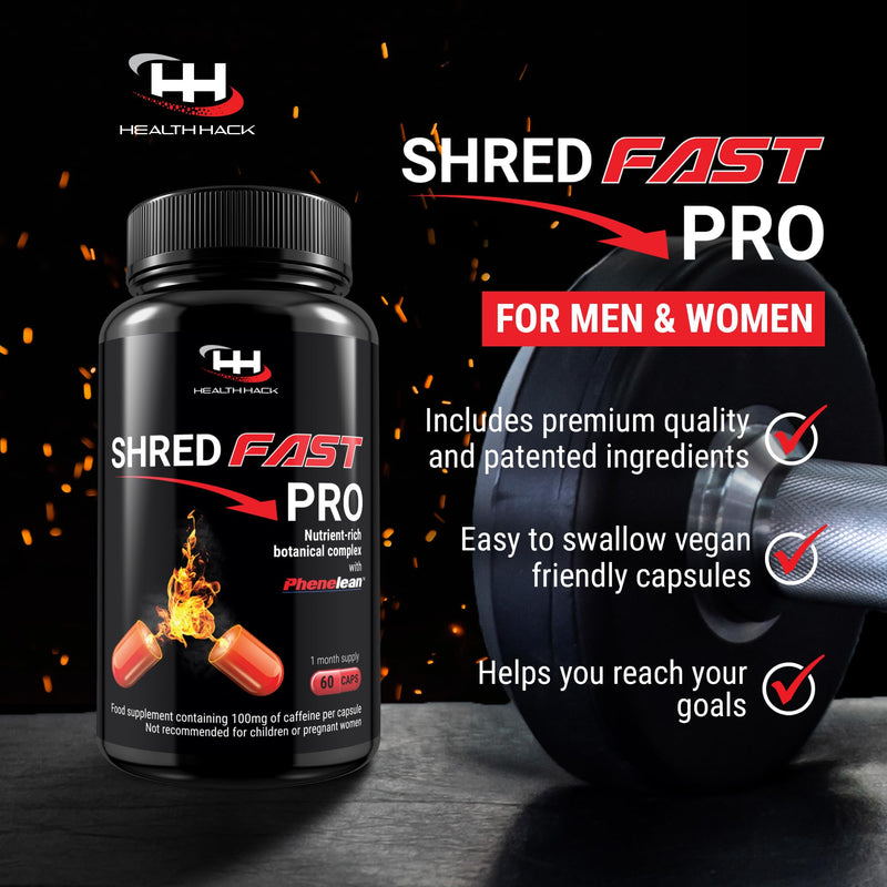 [Australia] - Shredfast Pro - Advanced Thermogenic Supplement with Phenelean� - Fast Acting for Women & Men - 60 Capsules - 30 Days Supply - Keto, Vegetarians & Vegan Friendly. 