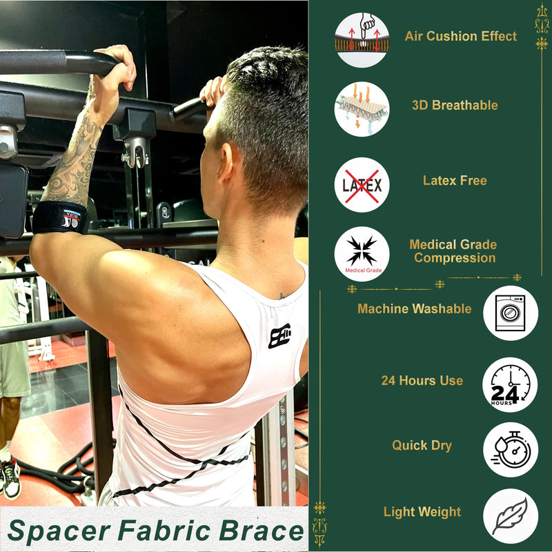 [Australia] - Irufa 3D Breathable New Tennis Elbow Brace Strap Support Wrap Compression Sleeve Men Women Arm Band Counterforce Brace Weightlifting Golfers Forearm Cubital Tunnel Tendonitis Ulnar Nerve Pain Relief 