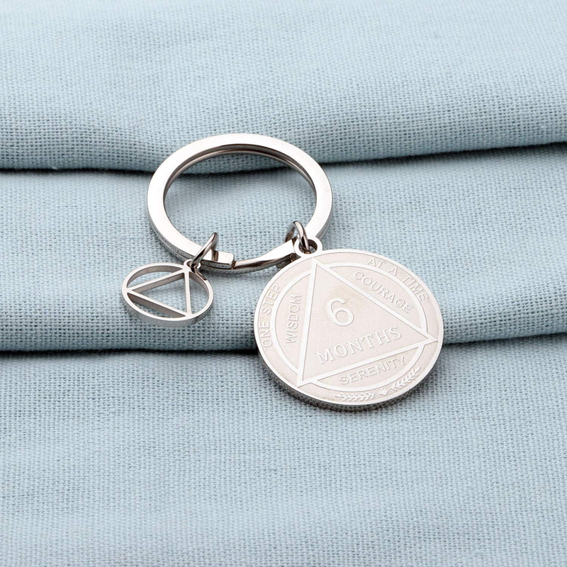 [Australia] - BNQL AA Monthly Medallion Keychain Sober Recovery Gifts 1 Month 2 Months 6 Months Serenity Prayer AA Sobriety Gifts 