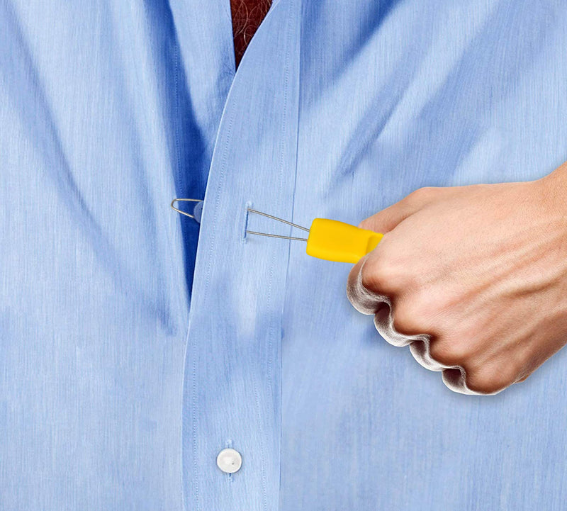 [Australia] - HOME-X Button Hook Helper, Assistance Tool for The Elderly, One-Hand Button Tool- Yellow- 6” L x ¾” W 