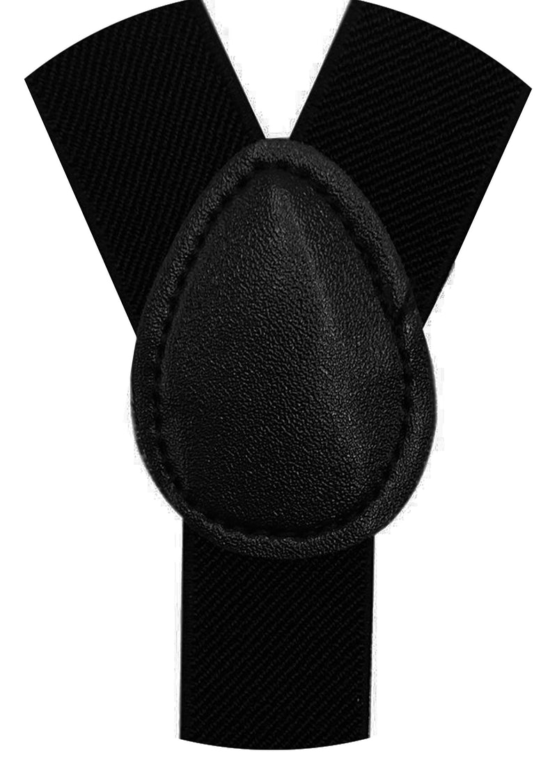 [Australia] - Consumable Depot Suspender with Matching Bow Tie Set |Elastic, Adjustable, Y-Back| for Men and Women Black 