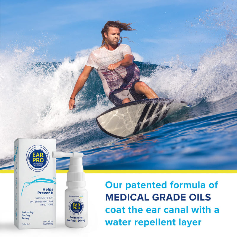 [Australia] - Ear Pro All Natural Swimmer Ear Spray for Kids and Adults - Safe and Easy to Use Ear Protection Spray Helps Prevent Trapped Water, Water Related Ear Problems, and Protect Hearing. 1 Pack - 200 Uses 1 Count (Pack of 1) 