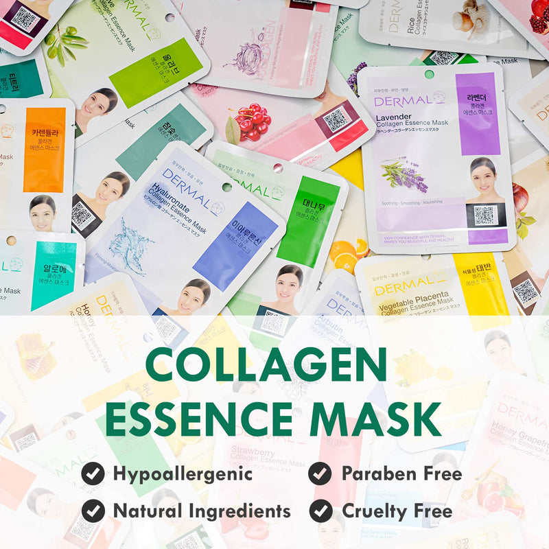 [Australia] - Dermal Korea Collagen Essence Full Face Facial Mask Sheet Combo Pack (16 Pack) 16 A 