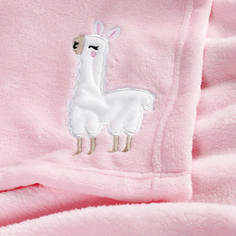 [Australia] - DaysU Flannel Baby Blanket Super-Soft Skin-Friendly, Warm Fleece Baby Receiving Blankets for Boys and Girls, Comfortable Plush Kids Throw Blanket for Baby Bed, 30x40 Inches, Pink, Embroidered Alpaca 30*40inch 