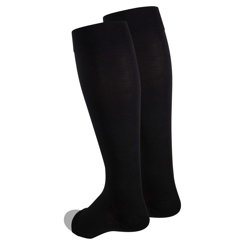 [Australia] - NuVein Medical Compression Stockings, 20-30 mmHg Support for Women & Men, Knee Length, Open Toe, Black, X-Large X-Large (1 Pair) 
