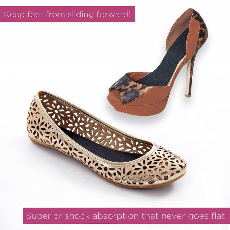 [Australia] - Foot Petals, 3/4 Length Cushion Shoe Insert, Women's Dress, High Heels, Boots and Flats, Prevents Feet from Sliding Khaki One Size 