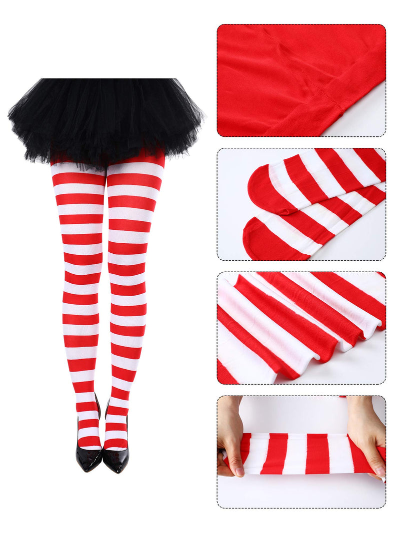 [Australia] - Blulu Christmas Striped Tights Thigh High Socks for Christmas Supplies Color Set 2 