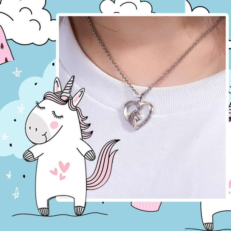 [Australia] - Shonyin Silver Unicorn Necklace/Hypoallergenic Earrings Valentine's Day Christmas Birthday Party Jewelry Gift for Girls Women a-life is magical necklace 