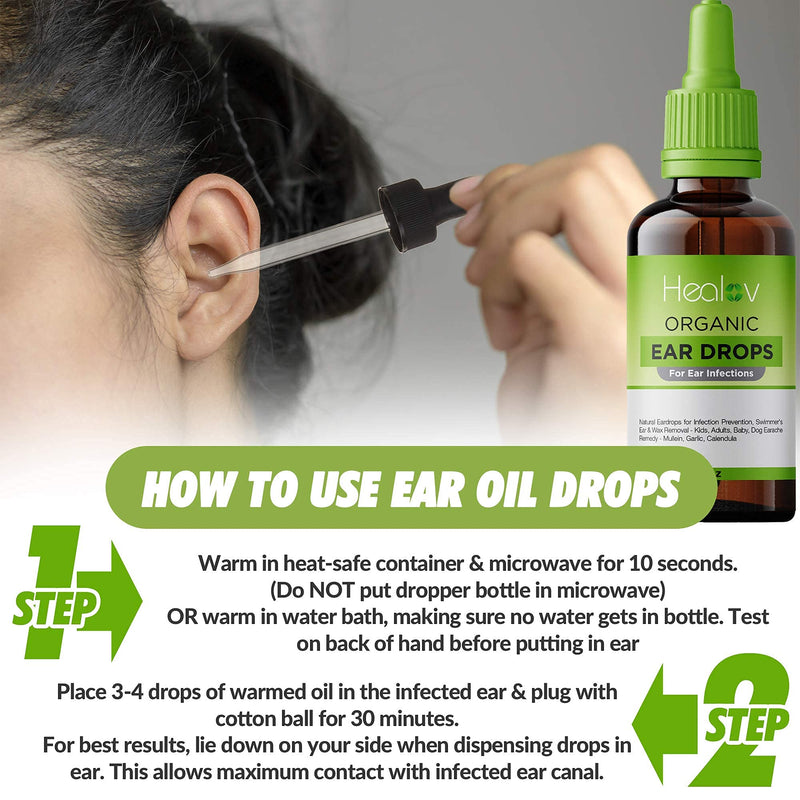 [Australia] - Organic Ear Oil for Ear Infections - Natural Eardrops for Infection Prevention, Swimmer's Ear & Wax Removal - Kids, Adults, Baby, Dog Earache Remedy - with Mullein, Garlic, & Calendula 