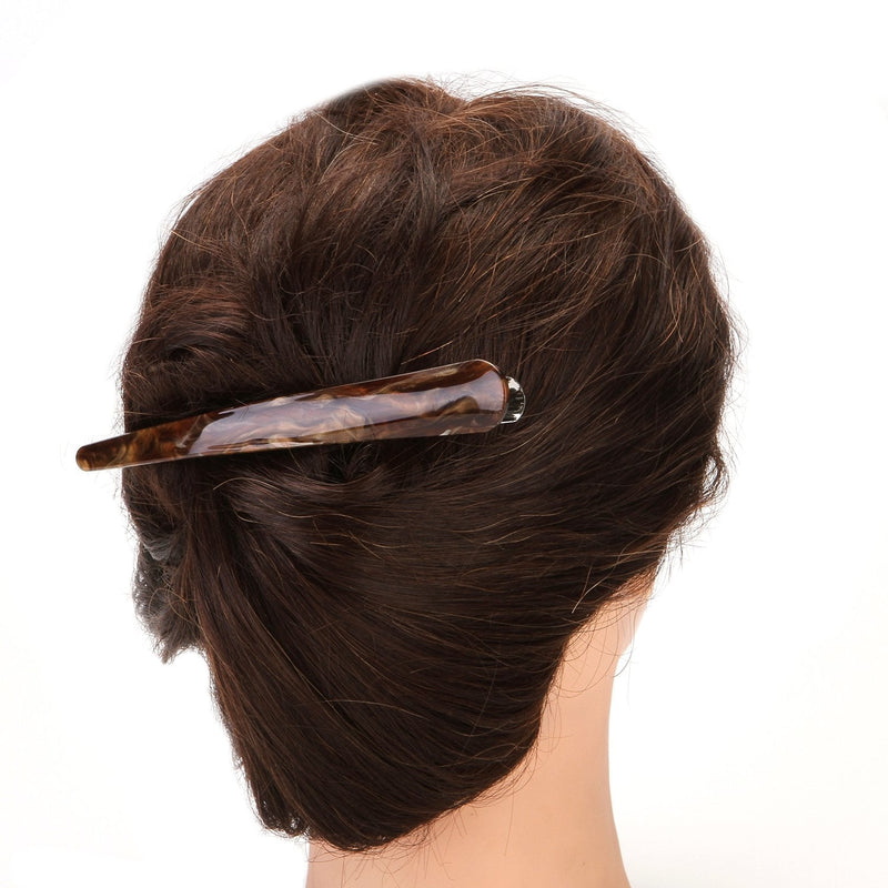 [Australia] - 2PCS:Duck Teeth Bows Hair Clips Hair Grip Crocodile Accessories Hairpins Chic Styling Claw Hair Barrettes Makeover Pinch Clip - Classic (Light brown+Dark brown) Light brown+Dark brown 