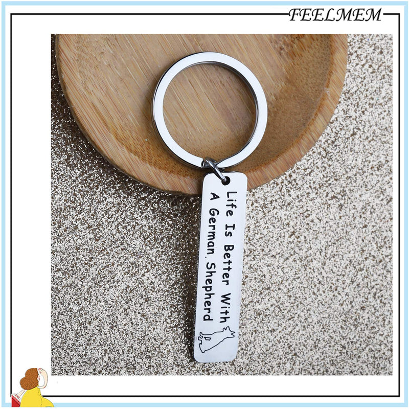 [Australia] - FEELMEM Dog Lover Gifts Life is Better with A French Bulldog/German Shepherd/Pitbull/Dachshund/Beagle Keychain Gift for Dog Mom Dog Dad Dog Owner Gifts 