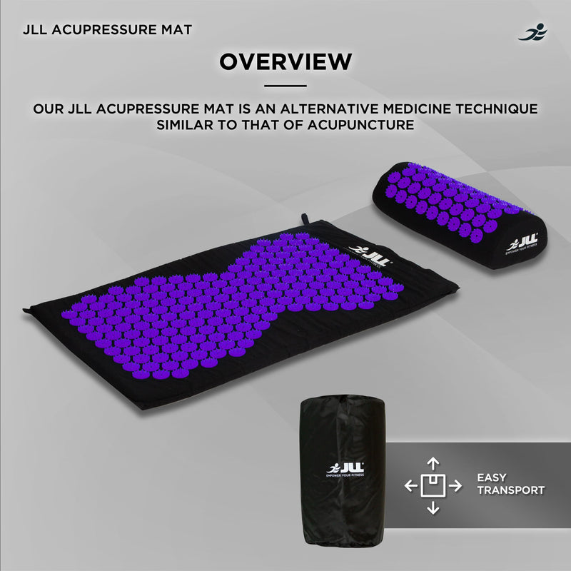 [Australia] - JLL� Acupressure Mat Set - Acupuncture Mat and Acupuncture Pillow for Relaxation and Pain Relief - Massage Mat, Acupressure Cushion, Washable Cover and Travel Bag (Purple) Purple 