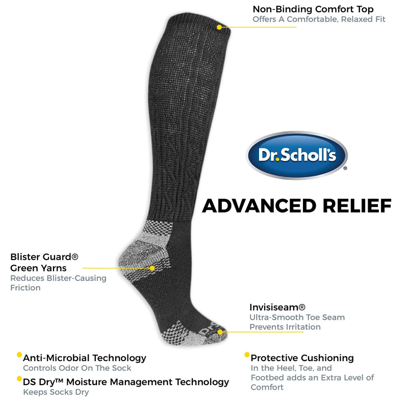 [Australia] - Dr. Scholl's Women's Diabetes & Circulator Socks - 4 & 6 Pair Packs Knee High 4-10 White 