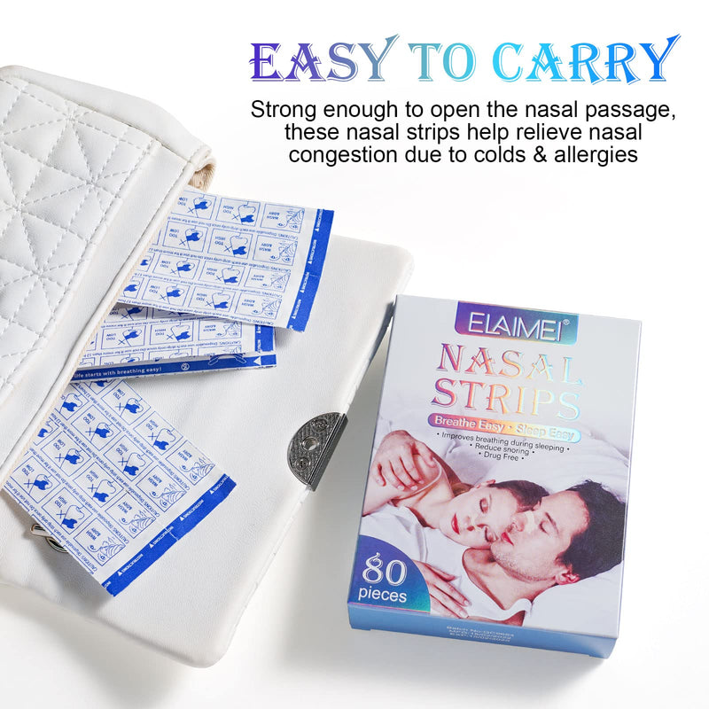 [Australia] - Nose Strips Nasal Strips to Reduce Snoring, Relieve Nose Congestion Tan, Nasal Strips for Men, Women, Anti Snoring Solution Breath & Sleep Easy 80 Count 