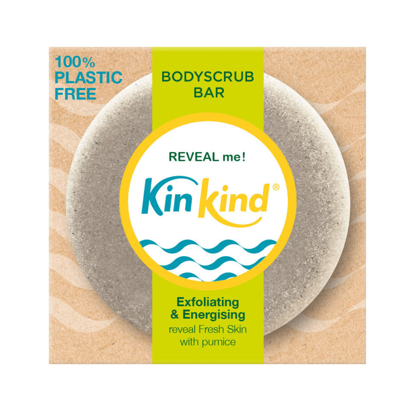 [Australia] - KinKind REVEAL me! Body Scrub Bar. Exfoliate to reveal fresh, new skin. Natural exfoliators. No plastic, No mess in the shower. Vegan & Cruelty free. UK made. 