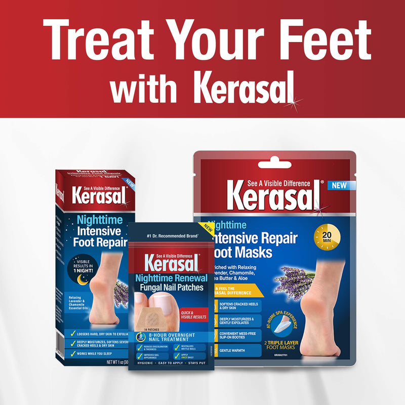 [Australia] - Kerasal Fungal Nail Renewal Nighttime Nail Patches, Restores Appearance of Discolored or Damaged Nails, 14 Count Nighttime Renewal 14 Count (Pack of 1) 