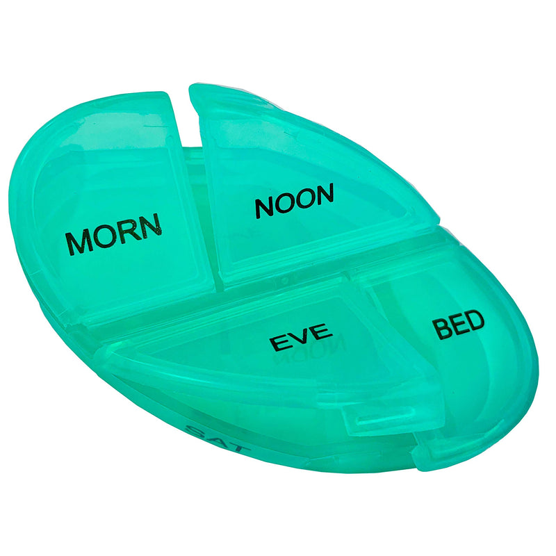 [Australia] - JFA Medical Weekly Oval Pill Box Organiser/Reminder for Medicines Supplements, Vitamins, 7days, 4 compartments per Day – Morning, Noon, Evening and Bed 