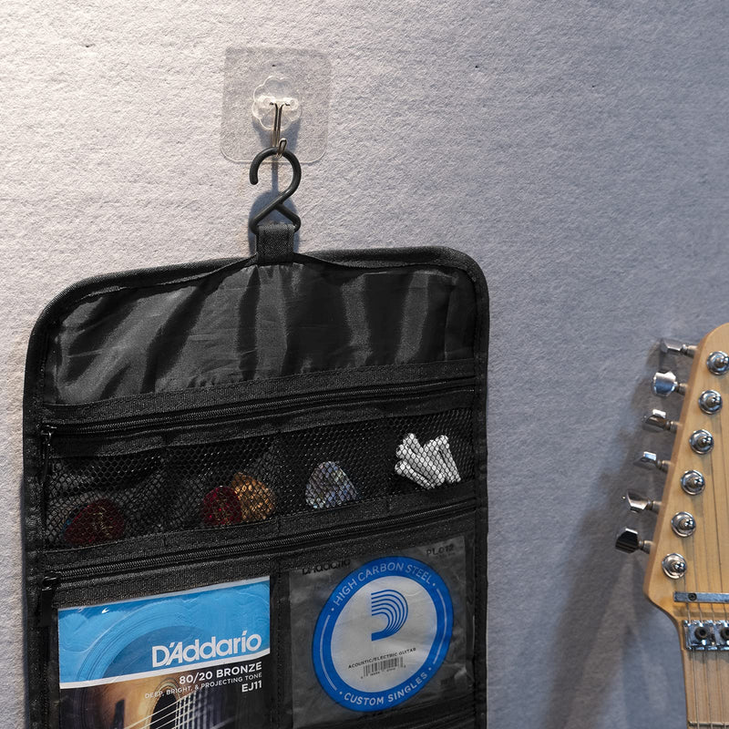 [Australia] - Geekria Elite Guitar Accessory Organizer, Foldable Bag, Easy Access Pockets Case, Picks Parts Holder Storage (Dark Grey) 