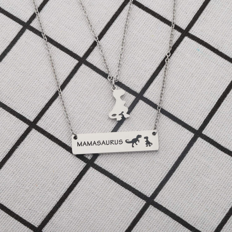 [Australia] - bobauna Family Mamasaurus Necklace and Babysaurus Necklace Dinosaur Jewelry Gift Between Mother and Babies dinosaur 1baby necklace 
