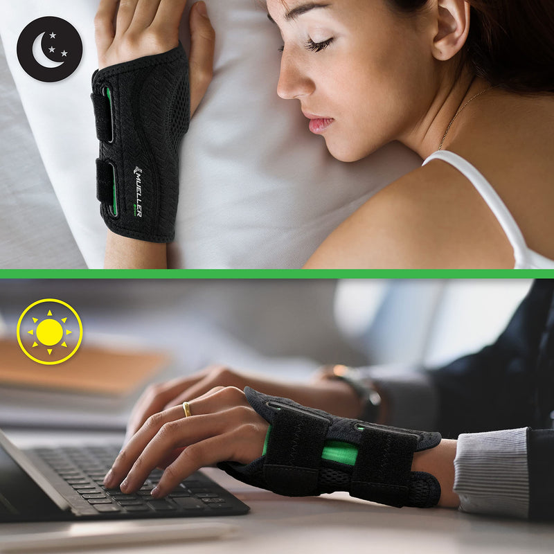 [Australia] - MUELLER Green Fitted Wrist Brace, Right Hand, Black, Large/XL (8-10) Large/X-Large (Pack of 1) 