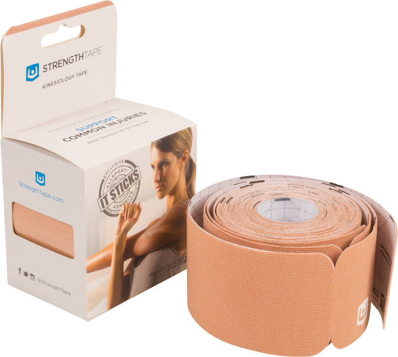 [Australia] - StrengthTape Kinesiology Tape - 5M Precut K Tape Roll - Premium Athletic Tape - Support and Prevent Injuries - Multiple Colors Available Beige 