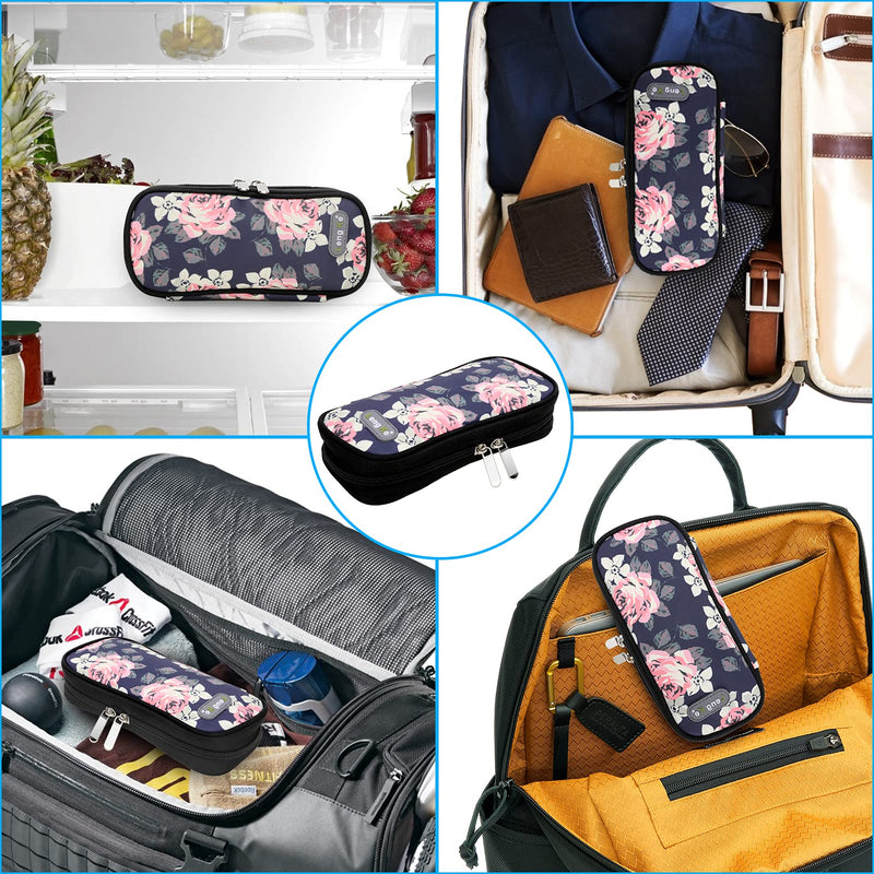 [Australia] - YOUSHARES Insulin Cooler Case - Insulation Liner and 2 Cooler Ice Pack for Insulin Pen and Diabetic Supplies (Flower) A_flower 