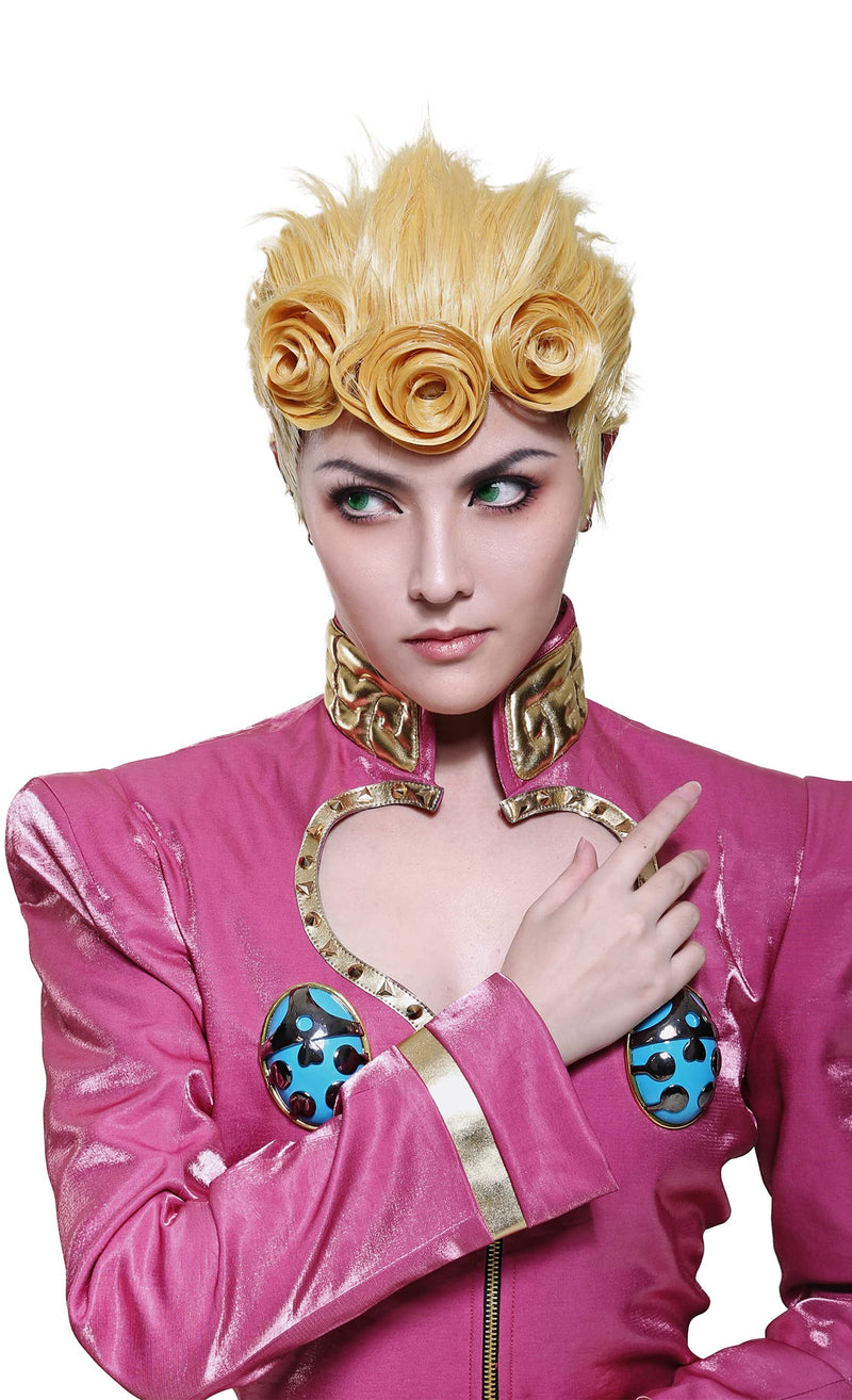 [Australia] - Coskidz Men's Giorno Giovanna Golden Wind Cosplay Wig 