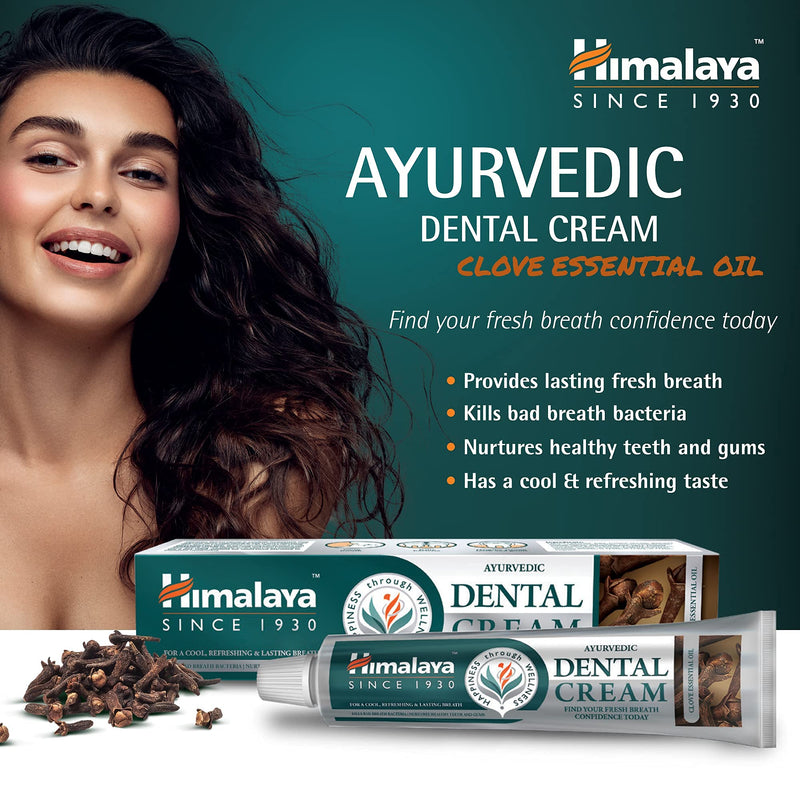 [Australia] - Himalaya Ayurvedic Dental Cream with Clove Essential Oil, Natural Anti-Odour Agent, 100g, 1 Pack 