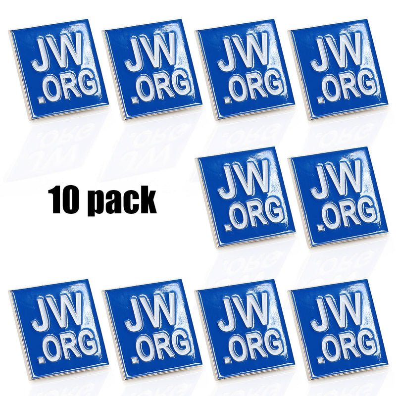 [Australia] - Jehovah Witness - Square Blue Lapel Pin - JW.org Neck Tie Hat Tack Clip Women or Men Suits-Silver Square-10 pcs 