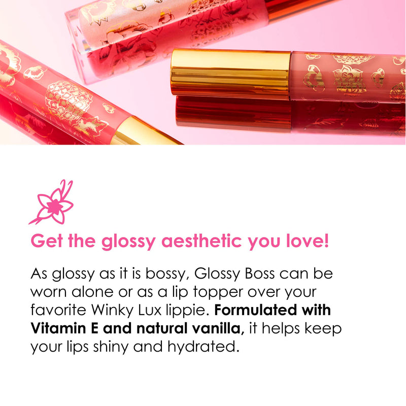 [Australia] - Winky Lux Glossy Boss Lip Gloss, Lip Gloss for Daily Lasting Shine, Makeup Infused With Natural Vanilla and Castor Seed Oil for an All-Day Moisture Booster, 0.14 Oz, Birthday Cake 