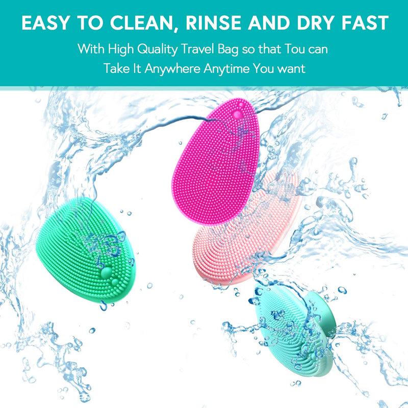 [Australia] - MARY LAVENDER Silicone Face Scrubber Soft Facial Cleansing Brush Blackhead Srubber Cleanser Brush for Exfoliating Massage Face for All Skin Types(4 pack) 
