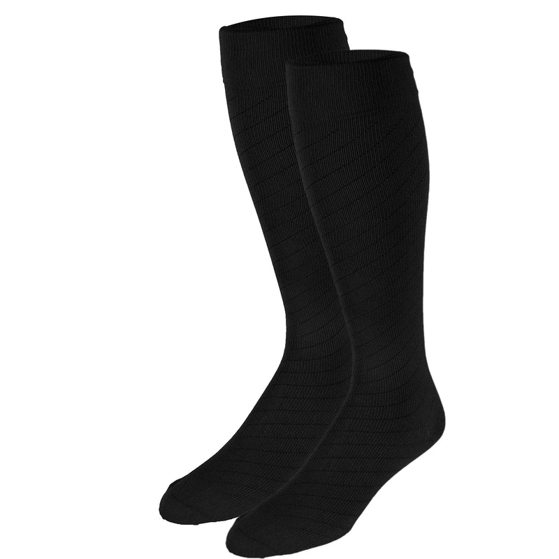 [Australia] - Truform Travel Compression Socks for Men and Women, 15-20 Knee High Over Calf Length, Navy, Medium 