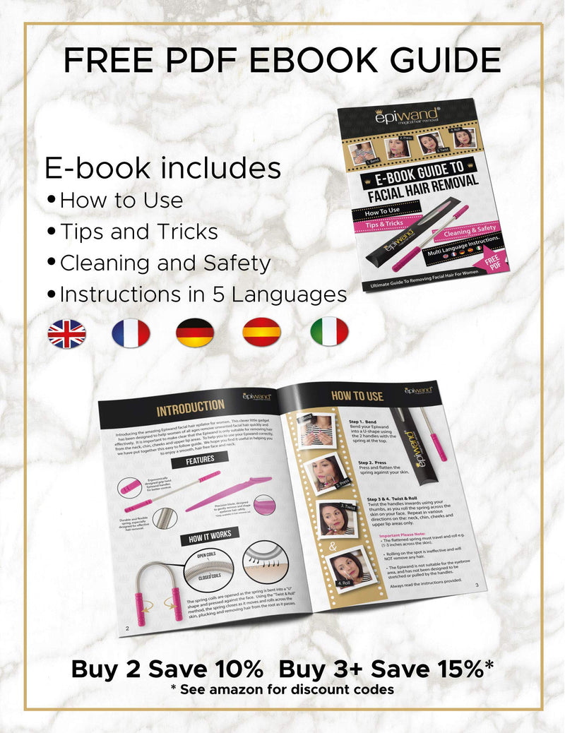 [Australia] - Epiwand Facial Hair Remover Spring Threading Tool - Our Women’s Facial Epilator Coil Removes Peach Fuzz, Chin, Cheek, Neck, Mustache and Upper Lip Hair Quickly - Includes Instructions and Gift Box 