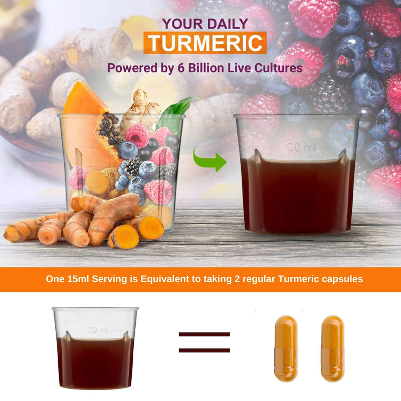 [Australia] - Turmeric Curcumin with BioCultures & Enzymes - Fermented High Strength Liquid Turmeric Supplement with Black Pepper & Ginger Equivalent to 2 Turmeric Capsules by Turmeric Vitality Forest Berry 