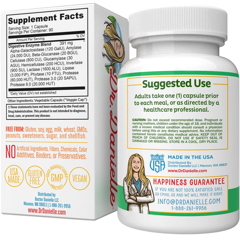 [Australia] - Gut Assist Digestive Enzymes Supplement to Aid in Breaking Down Proteins, Fats, and Carbohydrates for Digestion, Vegetarian Formula for Better Digestion & Lactose Absorption with Amylase & Protease 