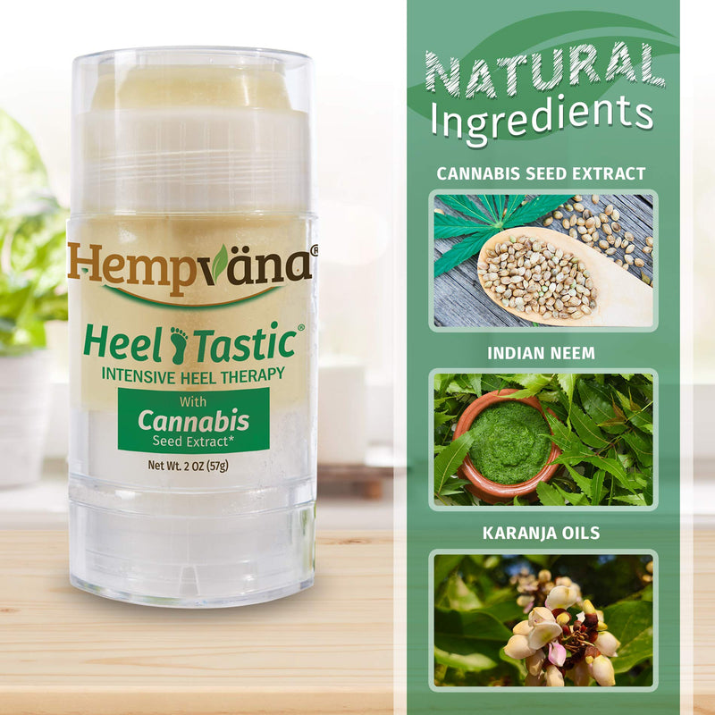 [Australia] - Original Hempvana Heel Tastic Intensive Heel Repair Therapy for Dry, Cracked Heels - Enriched with Cannabis Seed Extract In The Form of Oil - Cracked Heel Treatment for Women + Men 