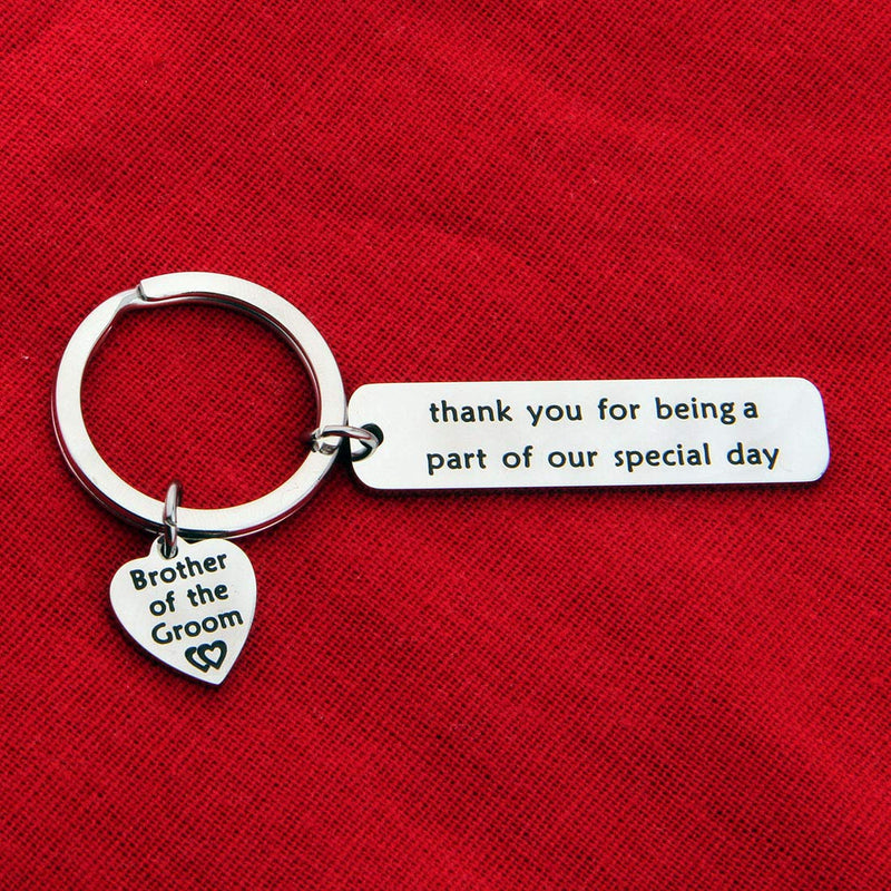 [Australia] - Brother of The Bride Gift Brother Keychain Thank You for Being A Part of Our Special Day Wedding Party Gift Brother of The Groom Keyring brother of the groom keychain 