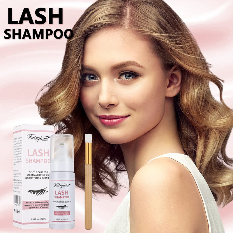 [Australia] - Eyelash Extension Cleanser, Eyelash Foaming Cleanser Eyelash Shampoo/Wash Eyelash Brush Extension Safe Remove Makeup Residue And Mascara For Daily Use(Eyelash Cleanser Foam + Brush) 