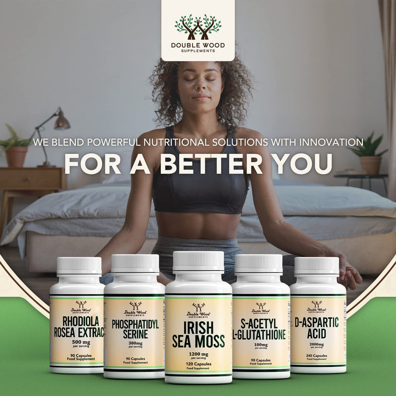 [Australia] - DW Irish Sea Moss Capsules | 120 Sea Moss Supplements - High Strength 1200mg Sea Moss per Serving | Non-GMO & Gluten Free | Manufactured in The UK 120 count (Pack of 1) 