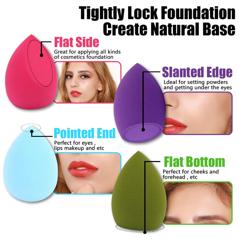 [Australia] - Makeup Sponge Blender Beauty Sponge Set 12pcs and Beauty Foundation Sponge Blender Holder 1PCS,Blending Sponges Cosmetic Puff Flawless for Cream, Liquid Foundation & Powder,Gift for Women 