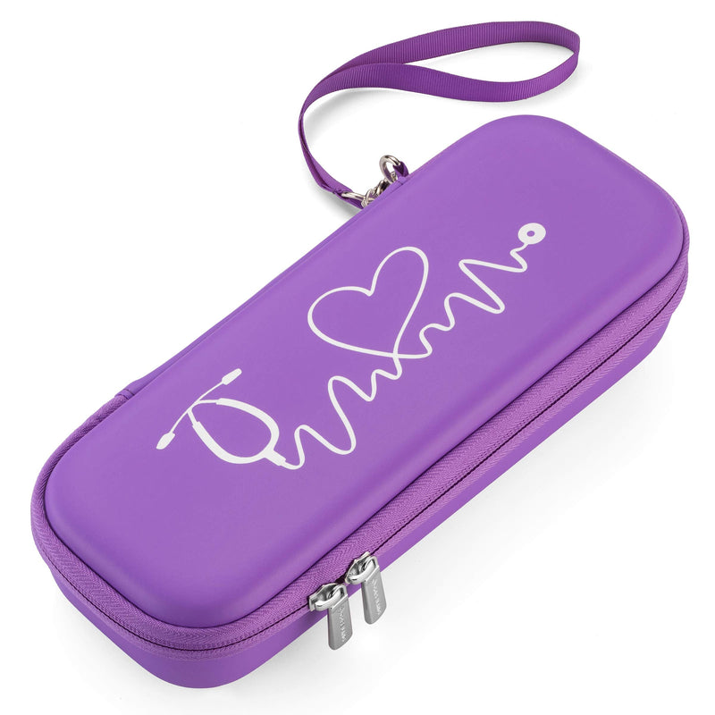 [Australia] - Caseling Hard Stethoscope Case Compatible with 3M Classic III, Lightweight II S.E, Cardiology IV Diagnostic, Includes ID Slot and Mesh Pocket for Nurse Accessories (Purple - Pu Leather) Purple - Pu Leather 